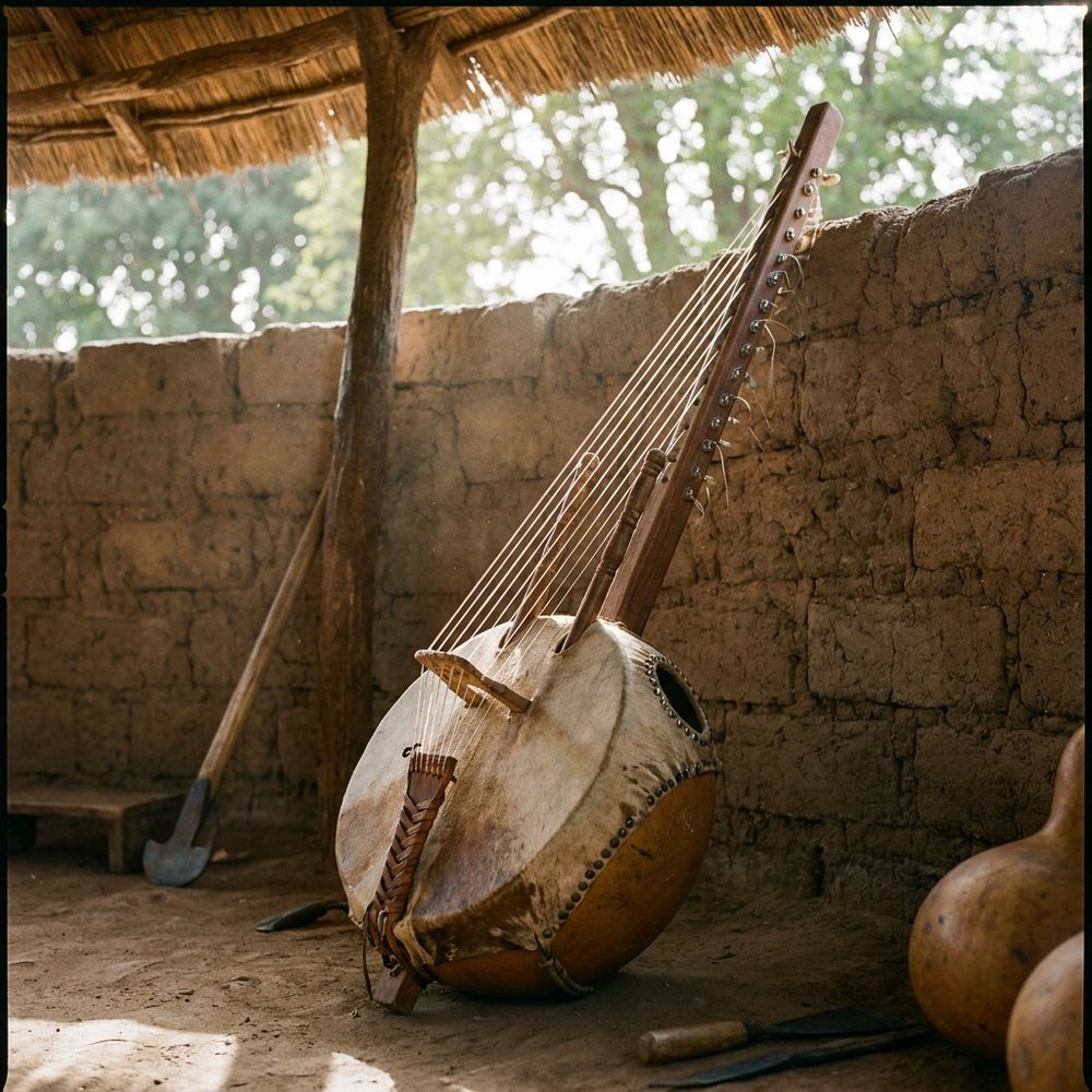 Kora — 21-stringed Griot harp with calabash gourd resonator